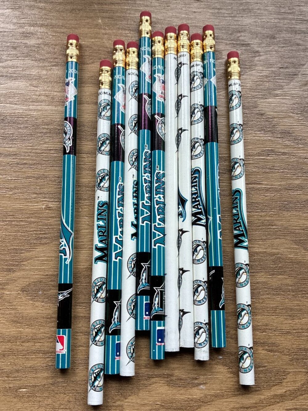 Vintage Florida Marlins Pencils 11 Total MLB Baseball Retro Unused Miami School